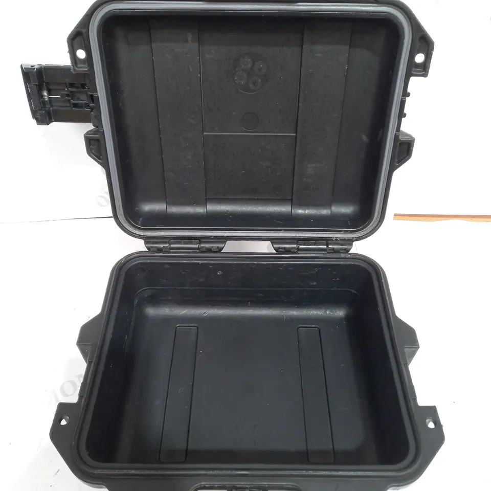 BLACK PLASTIC SAFTEY BOX WITH SIDE CLAMPS
