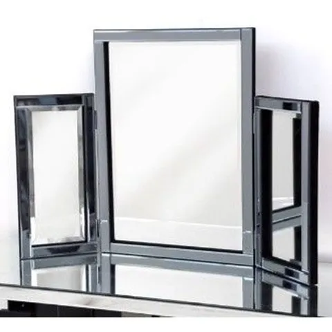 BRAND NEW & BOXED TABLE-TOP / DRESSING TABLE MIRROR WITH SILVER BORDER (1 BOX)
