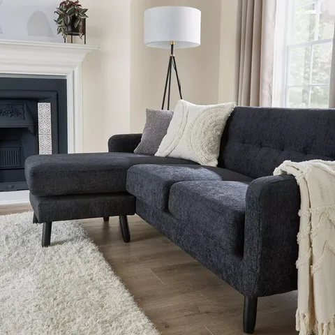 BOXED OSLO REVERSIBLE FABRIC CHAISE SOFA - SLATE (1 BOX)