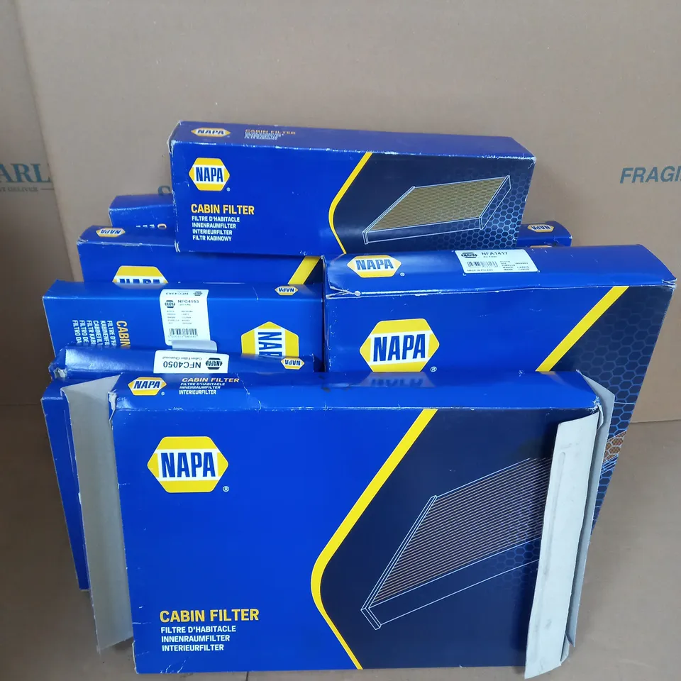 BOX OF APPROX. 10 ASSORTED NAPA AIR FILTERS 