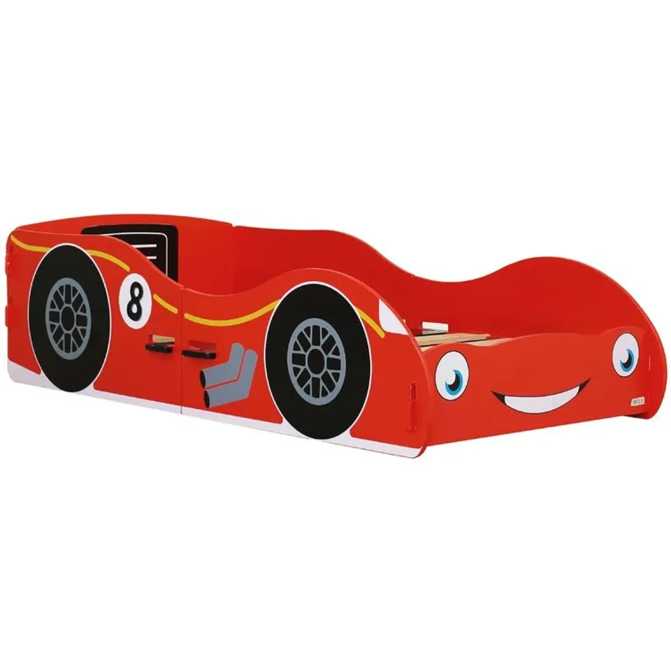 BOXED RACING CAR TODDLER BED 