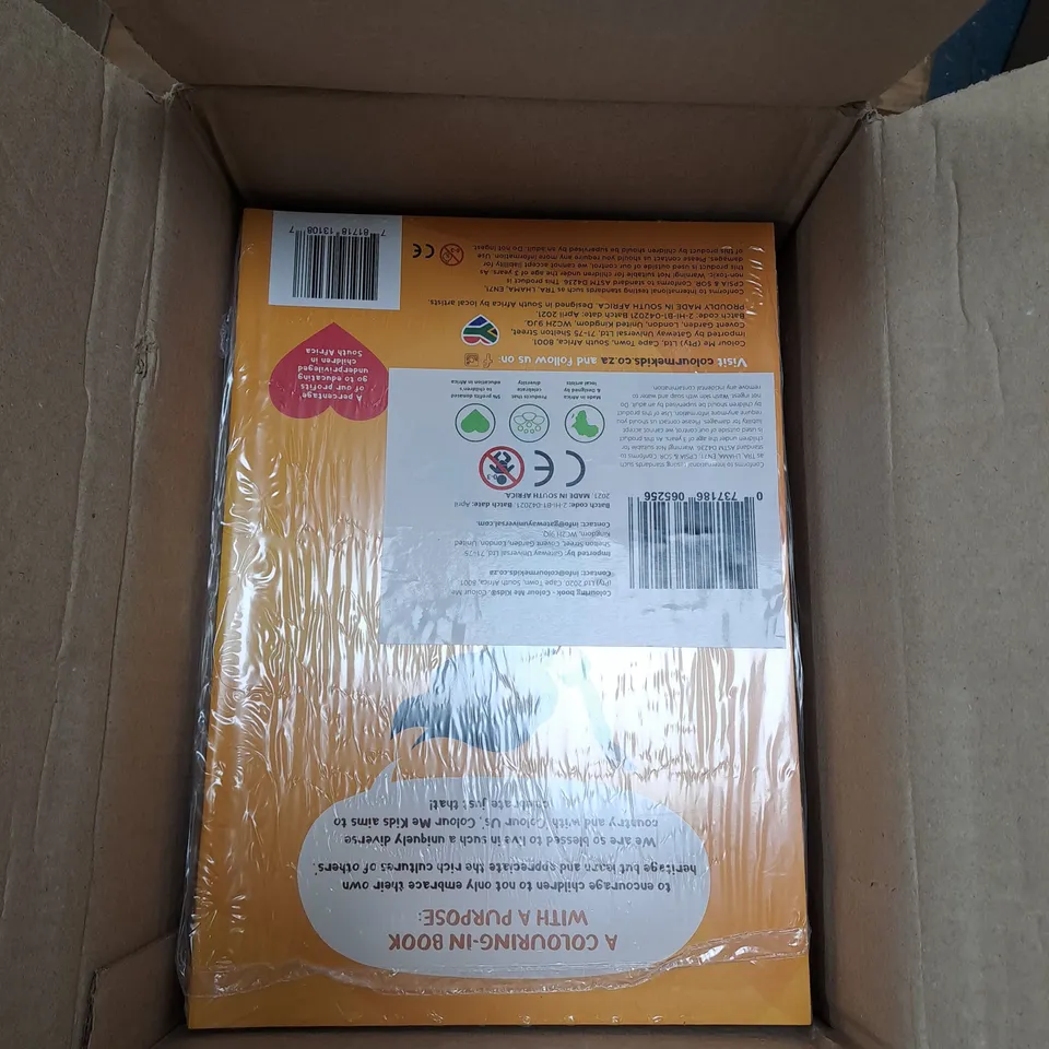 BOX OF APPROXIMATELY 125 COLOUR US BY COLOUR ME KIDS DIVERSE COLOURING BOOKS
