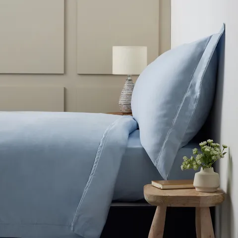 NORTHERN NIGHTS 400TC COTTON TENCEL 4 PIECE DUVET SET WITH STITCH DETAIL