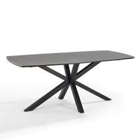 BOXED DATILUS DINING TABLE MODERN TABLE W BLACK LEGS - GREY (1 BOX)