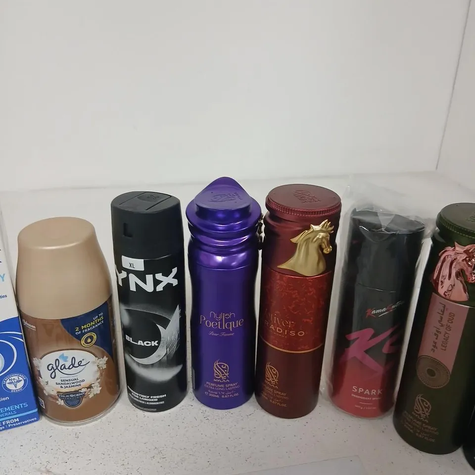 APPROXIMATELY 23 ASSORTED AEROSOLS TO INCLUDE; ASSORTED HEALTH & BEAUTY PRODUCTS – DEODORANTS, NASAL SPRAYS & AIR FRESHENERS