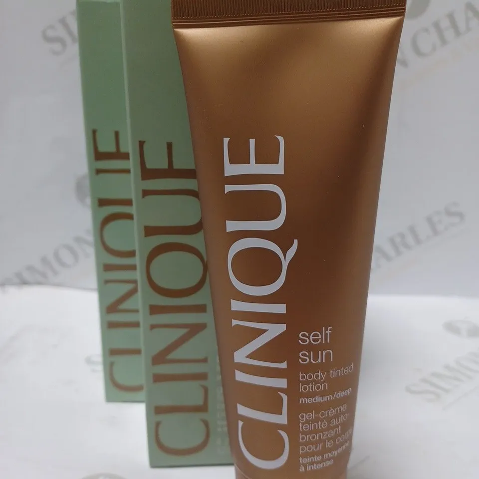 LOT OF 5 X 125ML CLINIQUE SELF SUN BODY TINTED LOTION - MEDIUM/DEEP
