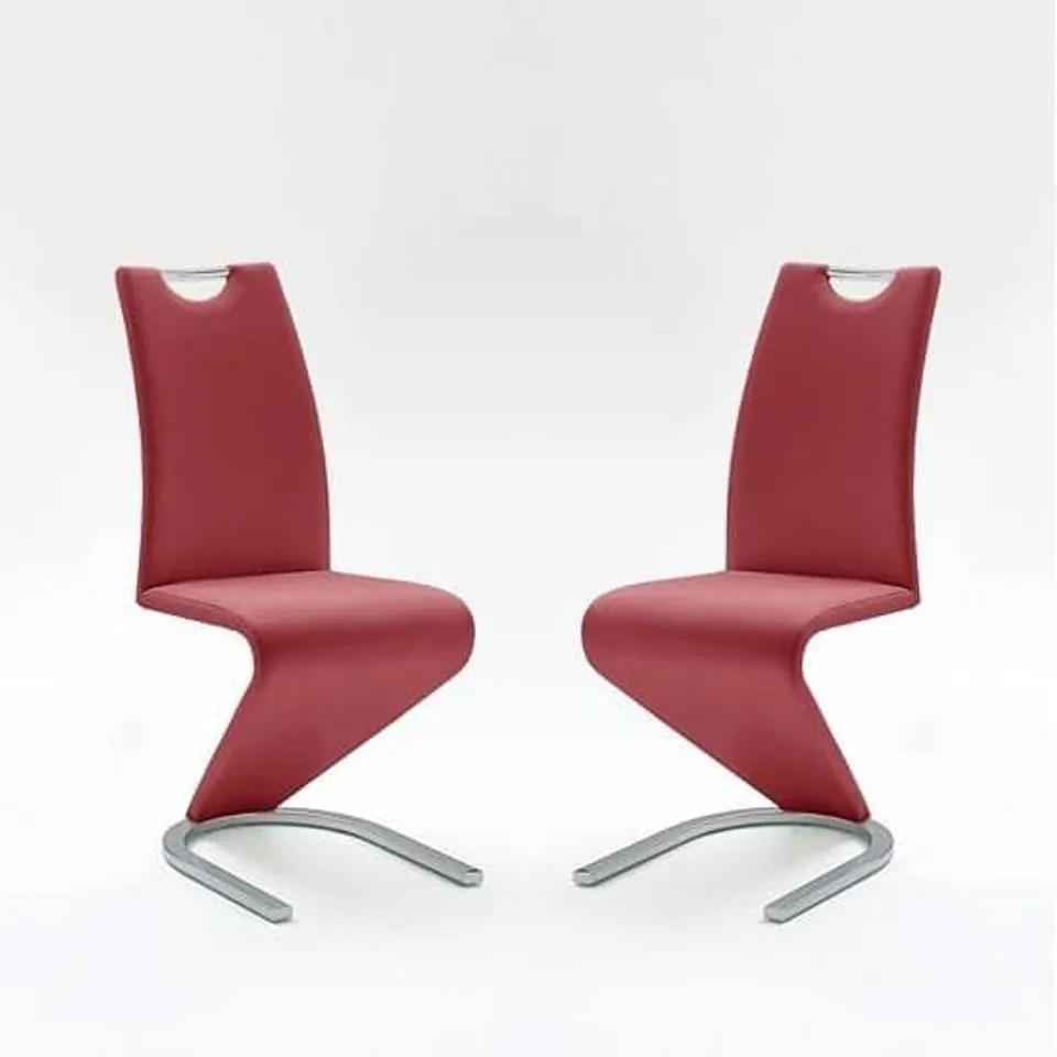 AMADO Z BORDEAUX FAUX LEATHER METAL SWINGING DINING CHAIR (1 BOX)