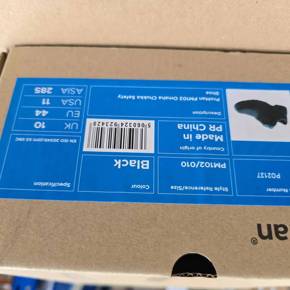 BRAND NEW BOXED PROMAN PM102 OMAHA CHUKKA SAFETY SHOES IN BLACK - UK 10