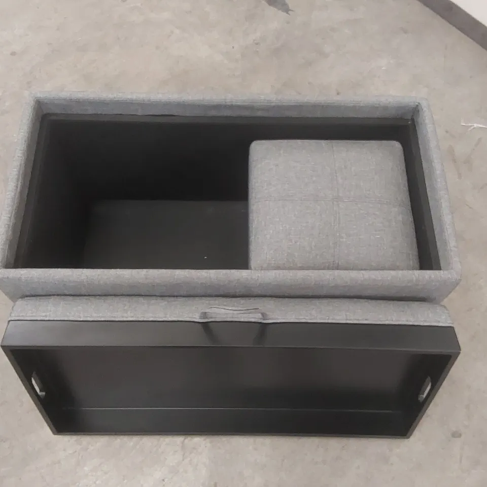 88CM WIDE RECTANGLE SOLID COLOUR OTTOMAN WITH STORAGE