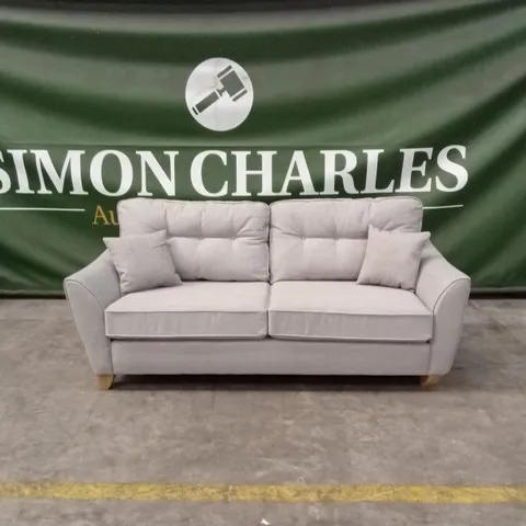 HALSTOW 3 SEATER FABRIC SOFA - SILVER