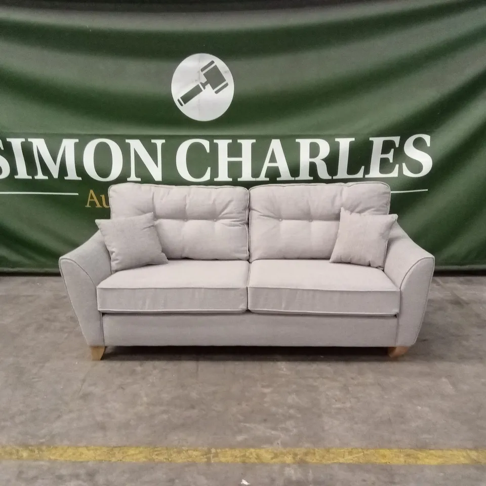 HALSTOW 3 SEATER FABRIC SOFA - SILVER RRP £749
