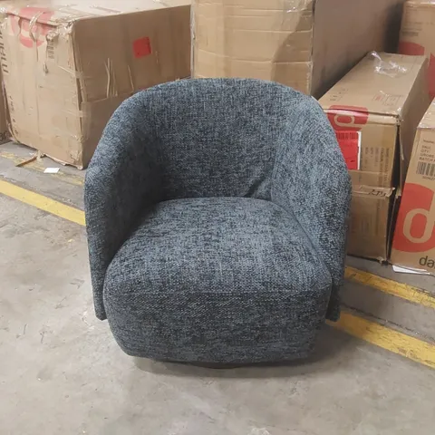 DANETTI NATALIA CHUNKY WEAVE DARK BLUE SWIVEL ACCENT CHAIR