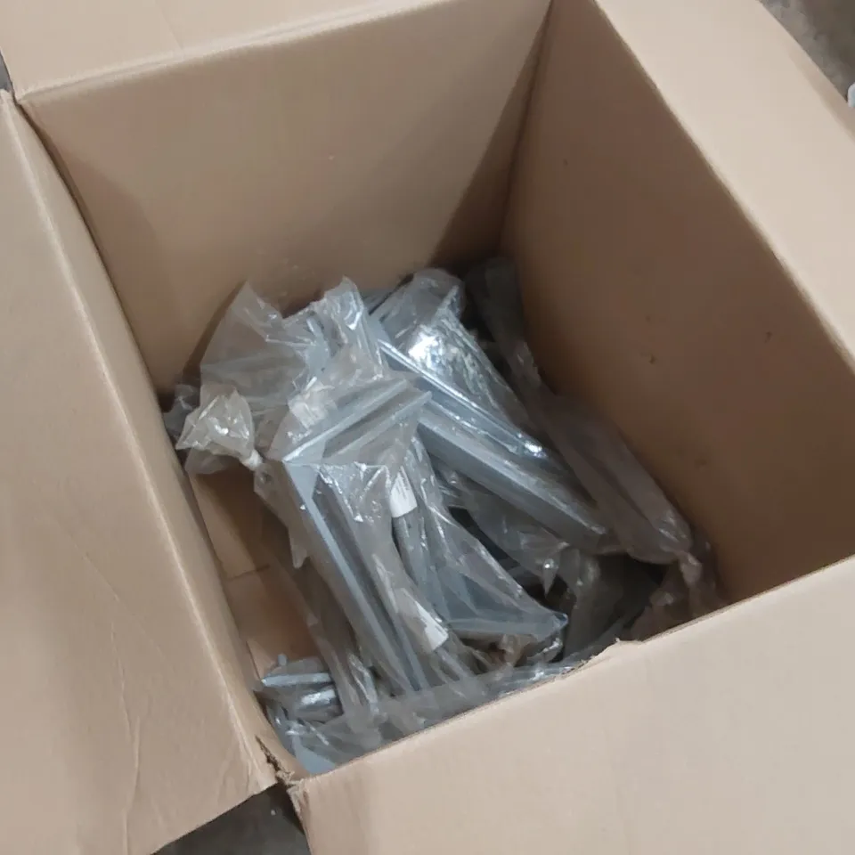 PALLET CONTAINING A LARGE ASSORTMENT OF BRAND NEW OFFICE FURNITURE PARTS TO INCLUDE: DESK TOPS, BRACKETS, FLIP TOP END FRAME SETS ECT