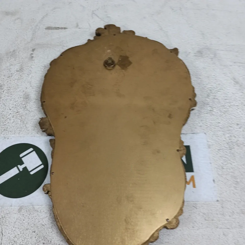 ORNATE GILT-BRASS FRAMED OVAL WALL MIRROR