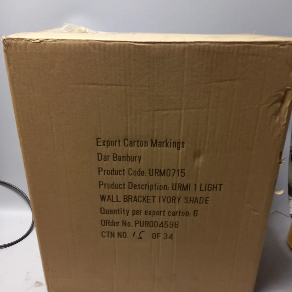 6 X BOXED BRAND NEW DAR URMI WALL LIGHT IVORY SHADE
