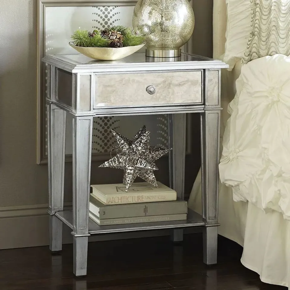 BOXED CORNETTE MANUFACTURED WOOD 1 DRAWER BEDSIDE TABLE (1 BOX)