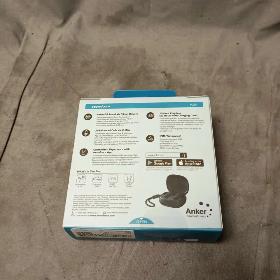 SOUNDCORE BY ANKER P20I TRUE WIRELESS EARBUDS – BOXED