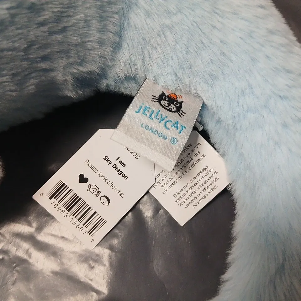 JELLYCAT SKY DRAGON PLUSH TOY – LIGHT BLUE WITH WHITE WINGS