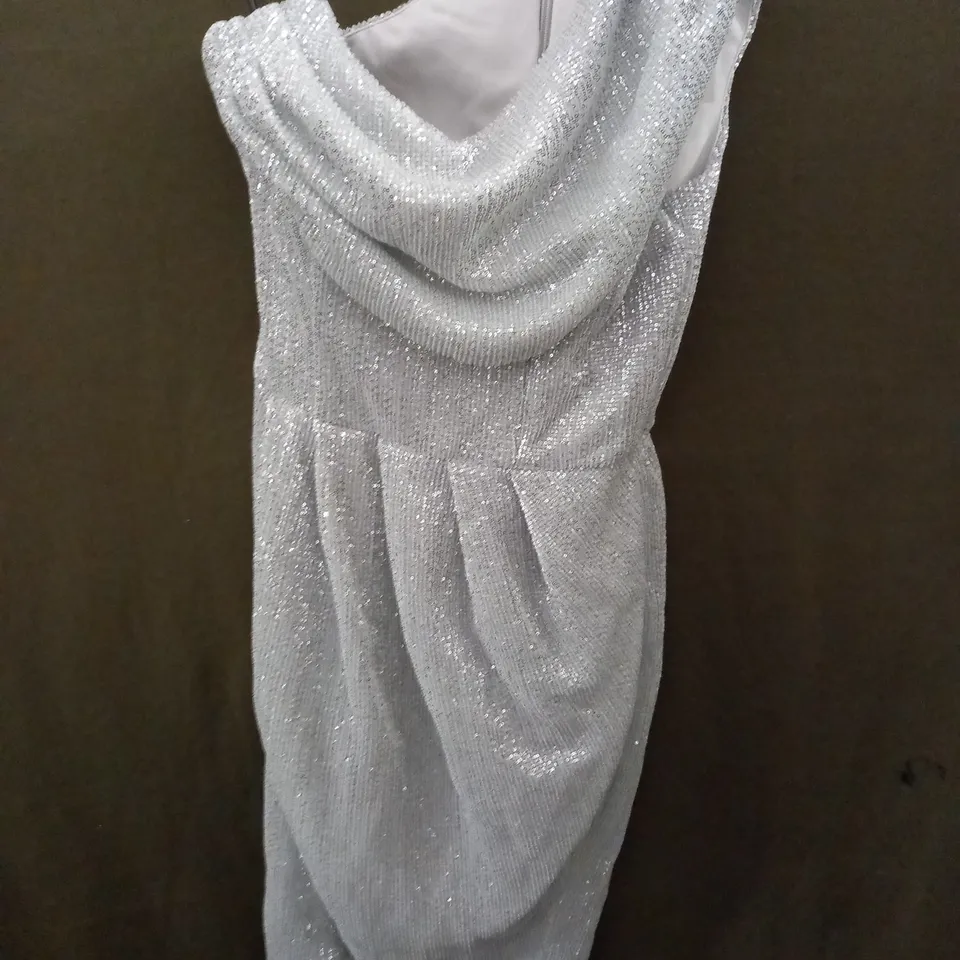 LAVISH ALICE SEQUIN DRESS IN SILVER - UK 12