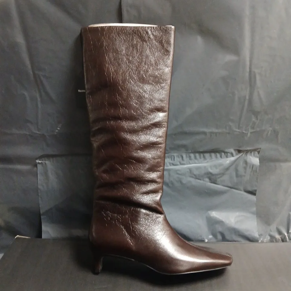 MASSIMO DUTTI BROWN LEATHER KNEE-HIGH BOOTS – WOMEN'S EU 40