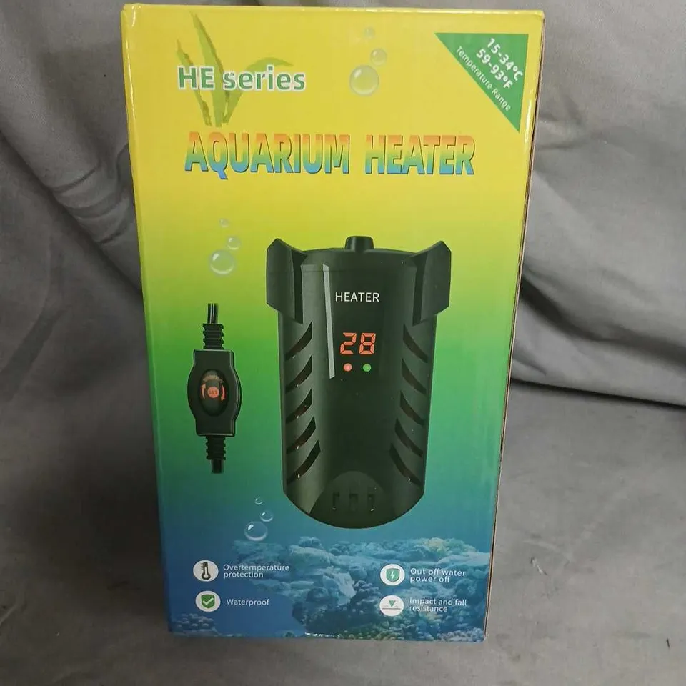 HE SERIES AQUARIUM HEATER – BOXED (BLACK) WITH INLINE CONTROLLER