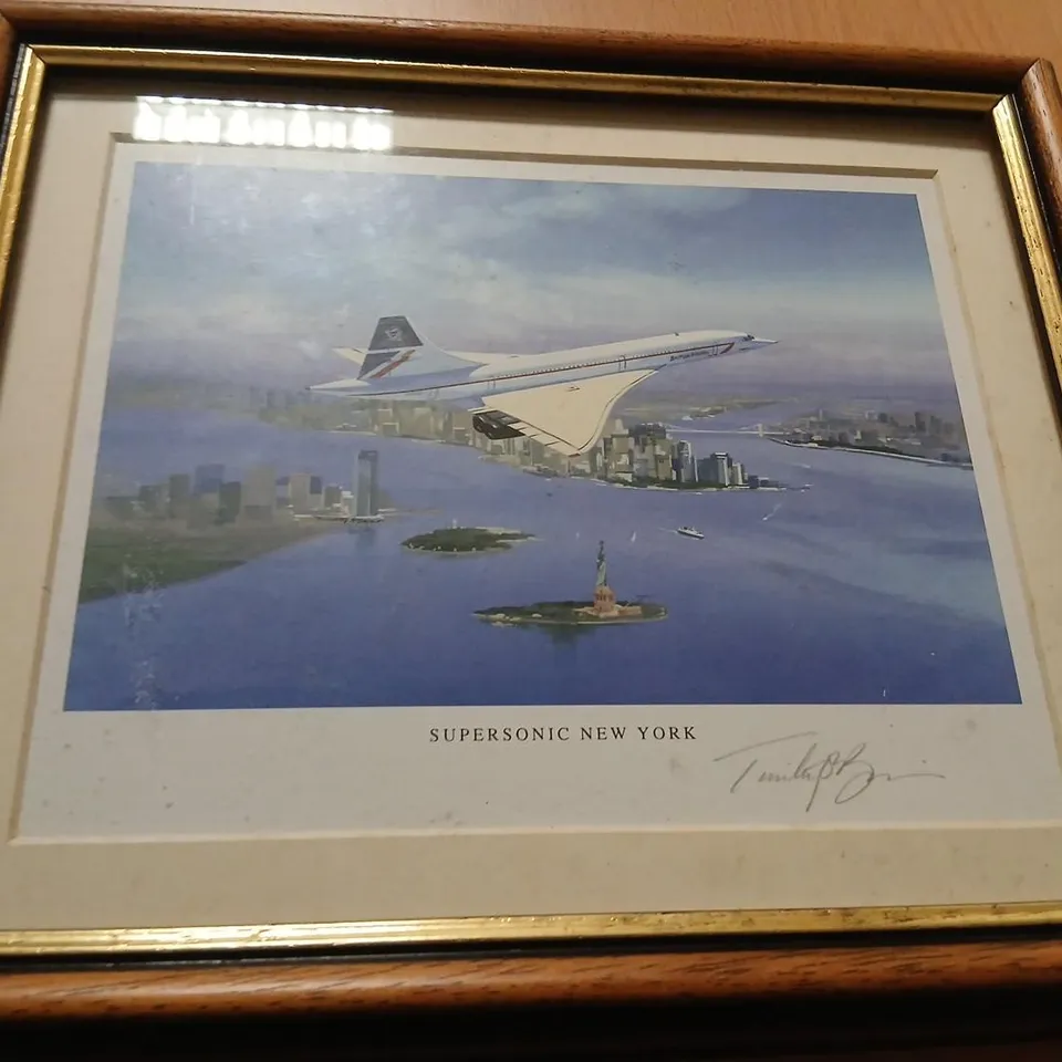 CONCORDE SUPERSONIC NEW YORK PRINT – FRAMED, LIMITED EDITION OF 4,950 SIGNED BY TIMOTHY O'BRIEN