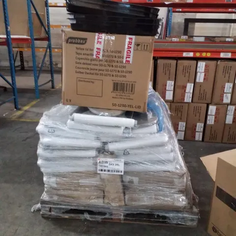 PALLET CONTAINING MULTIPLE IRONING BOARDS AND CATERING EQUIPMENT 
