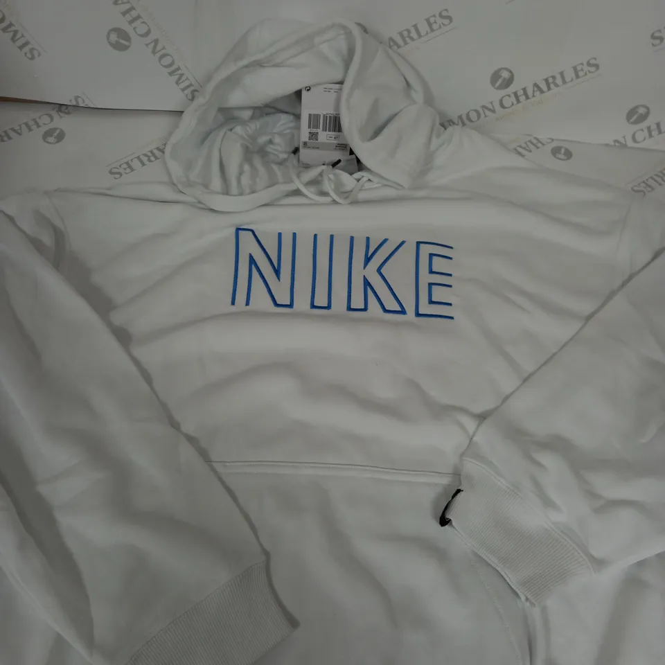 NIKE SLOGAN HOODIE IN WHITE SIZE XS