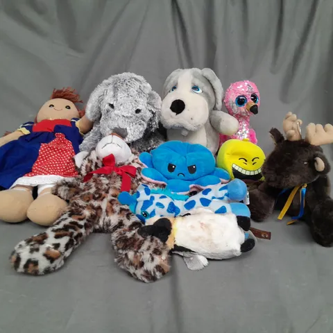 BOX OF ASSORTED PLUSH SOFT TEDDIES