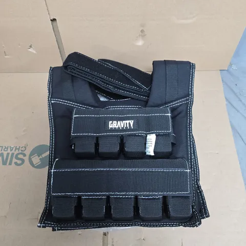 GRAVITY FITNESS WEIGHTED VEST 20KG – BLACK (BOXED)