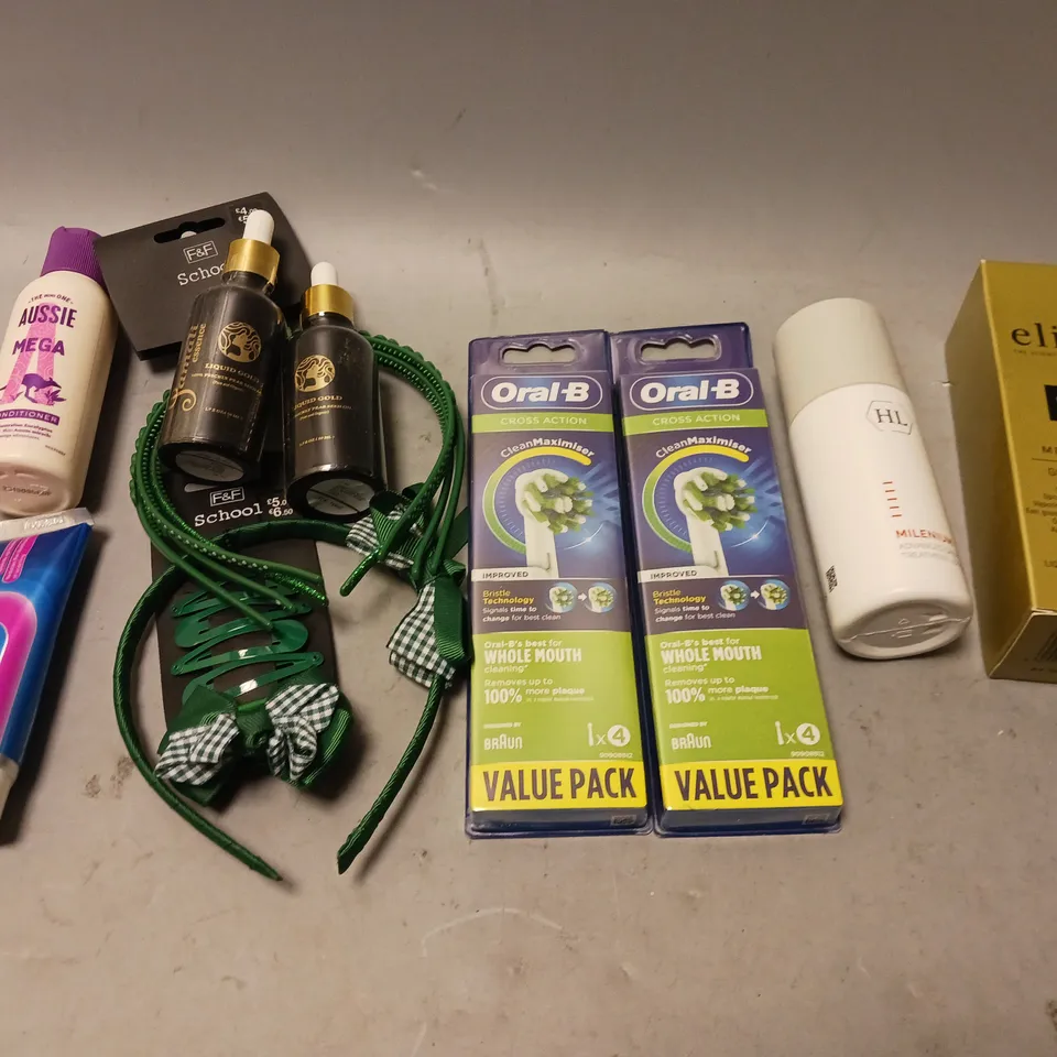 BOX OF APPROXIMATELY 15 COSMETIC ITEMS TO INCLUDE GIMME SUN CREAM, NOUGHTY SHANPOO, AND NOUGHTY GET SET GROW ETC. 