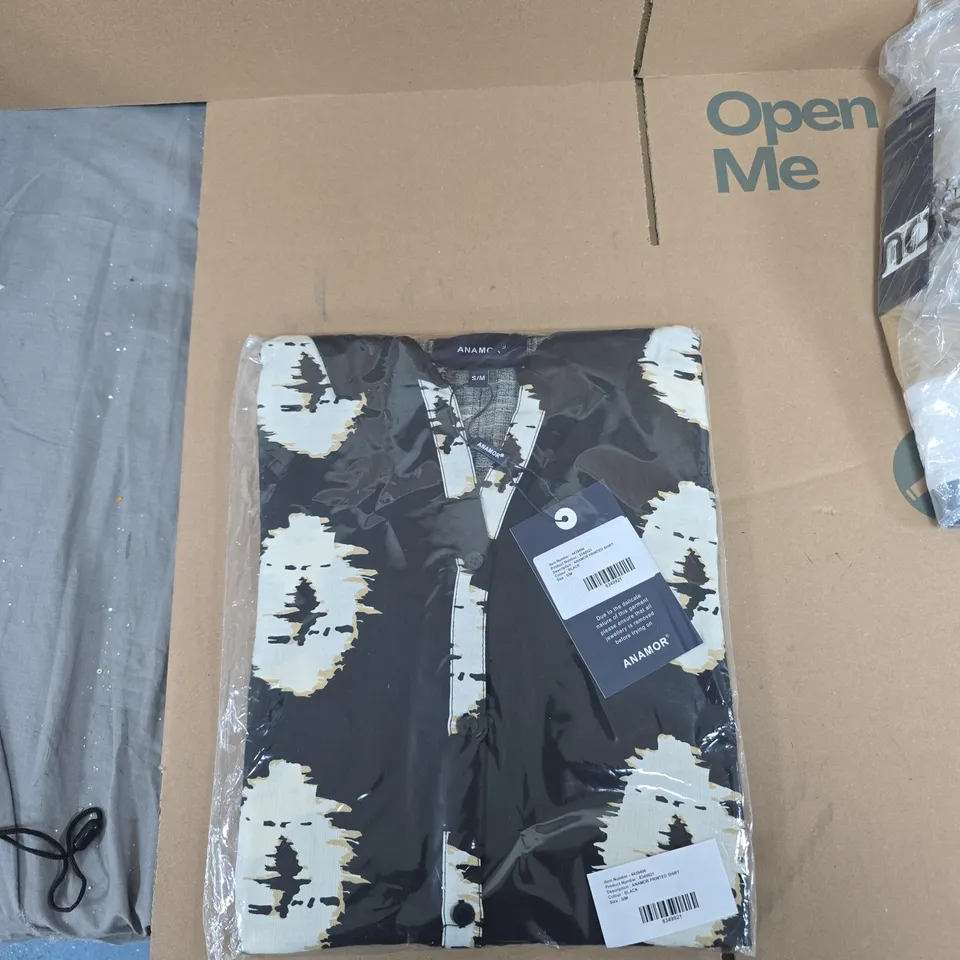 ANAMOR PRINTED SHIRT - BLACK - SIZE S/M