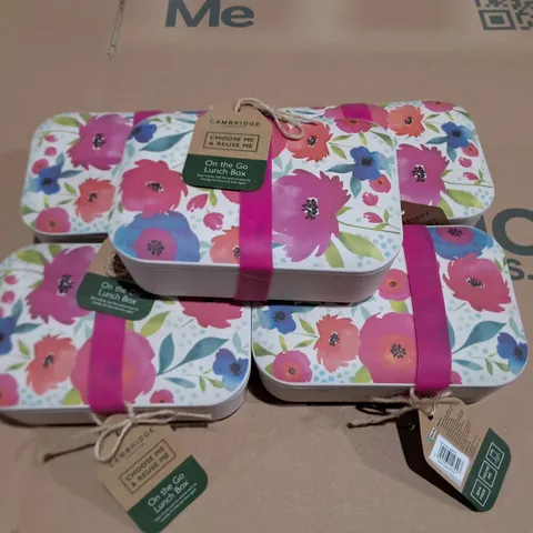 LOT OF 5 CAMBRIDGE FLORAL ON THE GO LUNCH BOXES