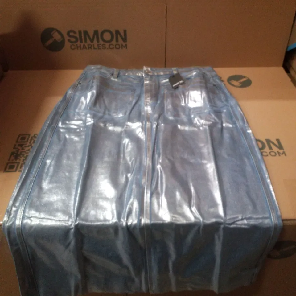 BOX CONTAINING APPROXIMATELY 14 BRAND NEW SIMPLY BE BLUE METALLIC A LINE MAXI SKIRTS - SIZE 20