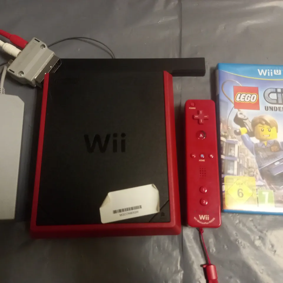 UNBOXED WII MINI GAMES CONSOLE WITH LEADS, CONTROLLER AND LEGO CITY UNDERGROUND