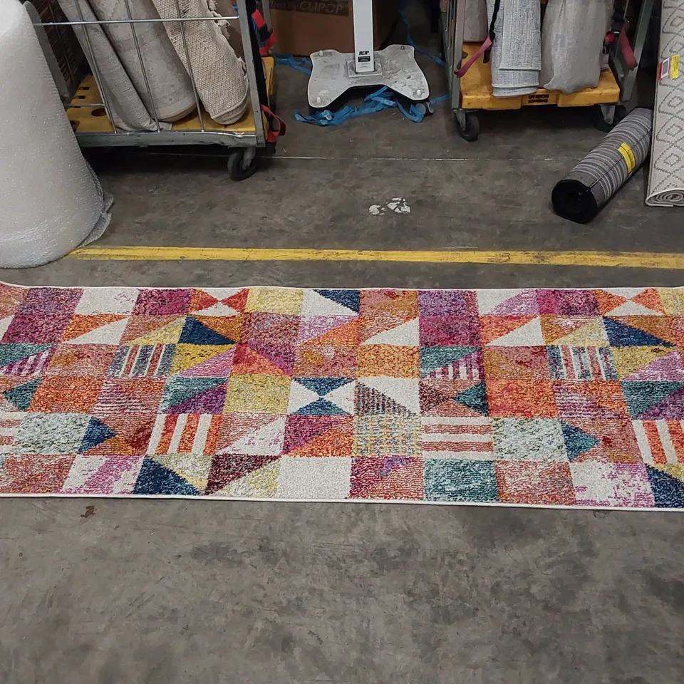 CARNIVAL MACHINE WOVEN MULTI-COLOURED CARPET // 235 X 80CM
