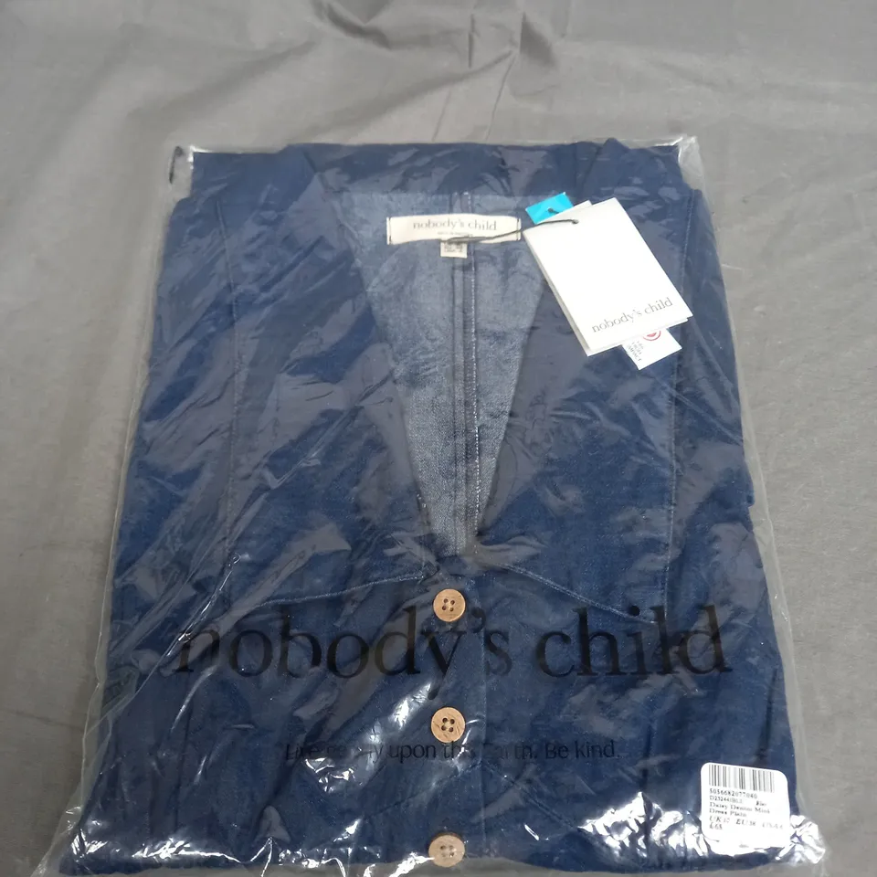 SEALED NOBODYS CHILD DAISY DENIM MINI DRESS PLAIN - UK 10