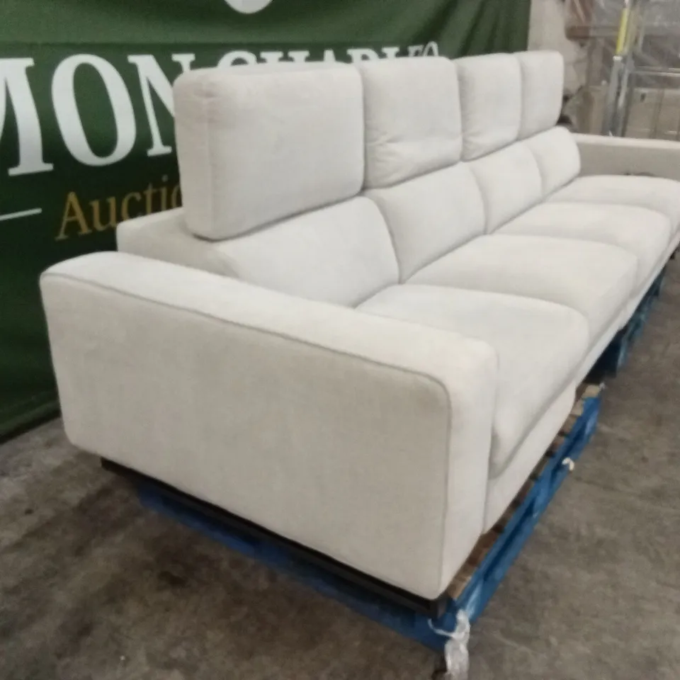 QUALITY DESIGNER ITALIAN MADE AGUSTO LARGE 4 SEATER FABRIC ELECTRIC RECLINER SOFA