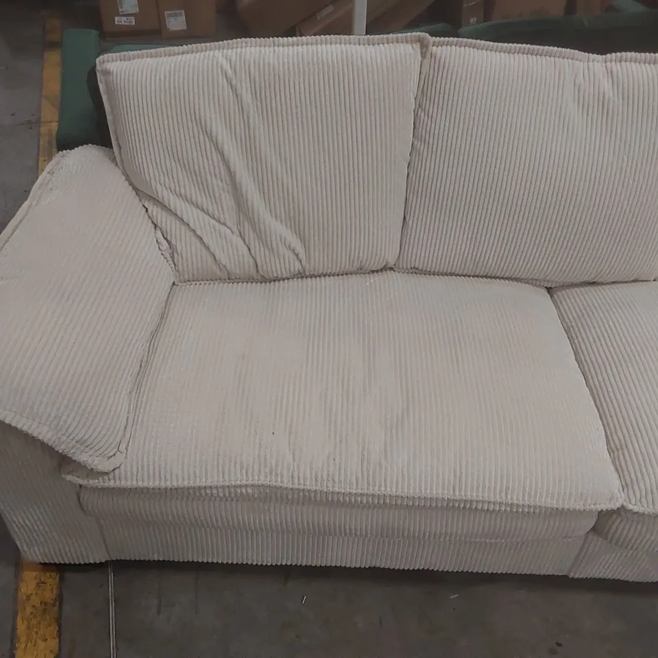 QUALITY DESIGNER MODERN OVERSIZE SOFA 265CM CORDUROY SOFA WITH 4 SEATS NO TOOL ASSEMBLY MULTI-LAYERED CUSHION UPHOLSTERY COLOUR: BEIGE