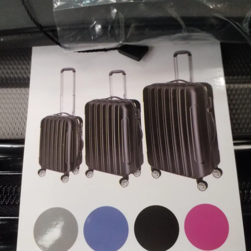 BOXED FCH 3PC HARD SHELL TRAVEL SUITCASES - GREY