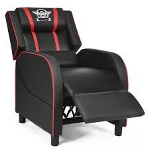 COSTWAY RED ADJUSTABLE GAMING CHAIR WITH HEADREST