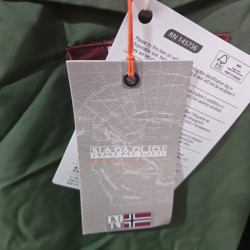 NAPAPIJRI GEOGRAPHIC GREEN JACKET – XXXL