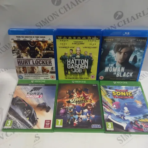 APPROXIMATELY 25 ASSORTED DVD/VIDEO GAMES TO INCLUDE DUNE, TEAM SONIC RACING, STAR WARS ETC