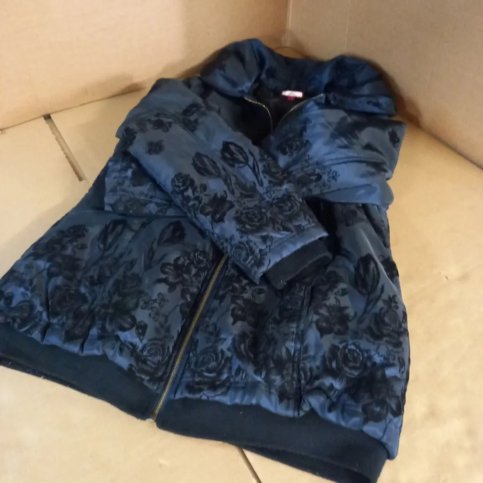 JOE BROWNS SIZE 14 NAVY FLOWER DETAILED JACKET