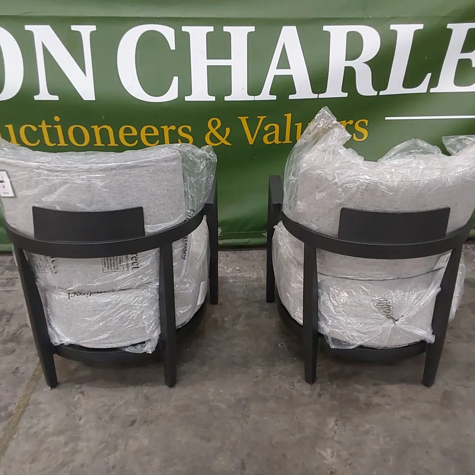 SET OF 2 DESIGNER METAL GARDEN CHAIRS WITH CUSHION