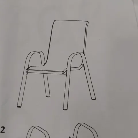 BOXED SET OF APPROXIMATELY 4 OUTDOOR DINING GARDEN CHAIRS (1 BOX)
