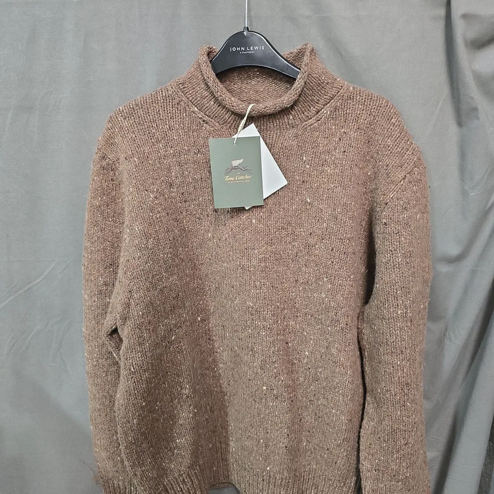 BOX OF APPROXIMATELY 25 CLOTHING ITEMS INCLUDING: FLUFFY CREAM HOODIE, FLUFFY ORANGE COAT AND TIMECATCHER BROWN JUMPER