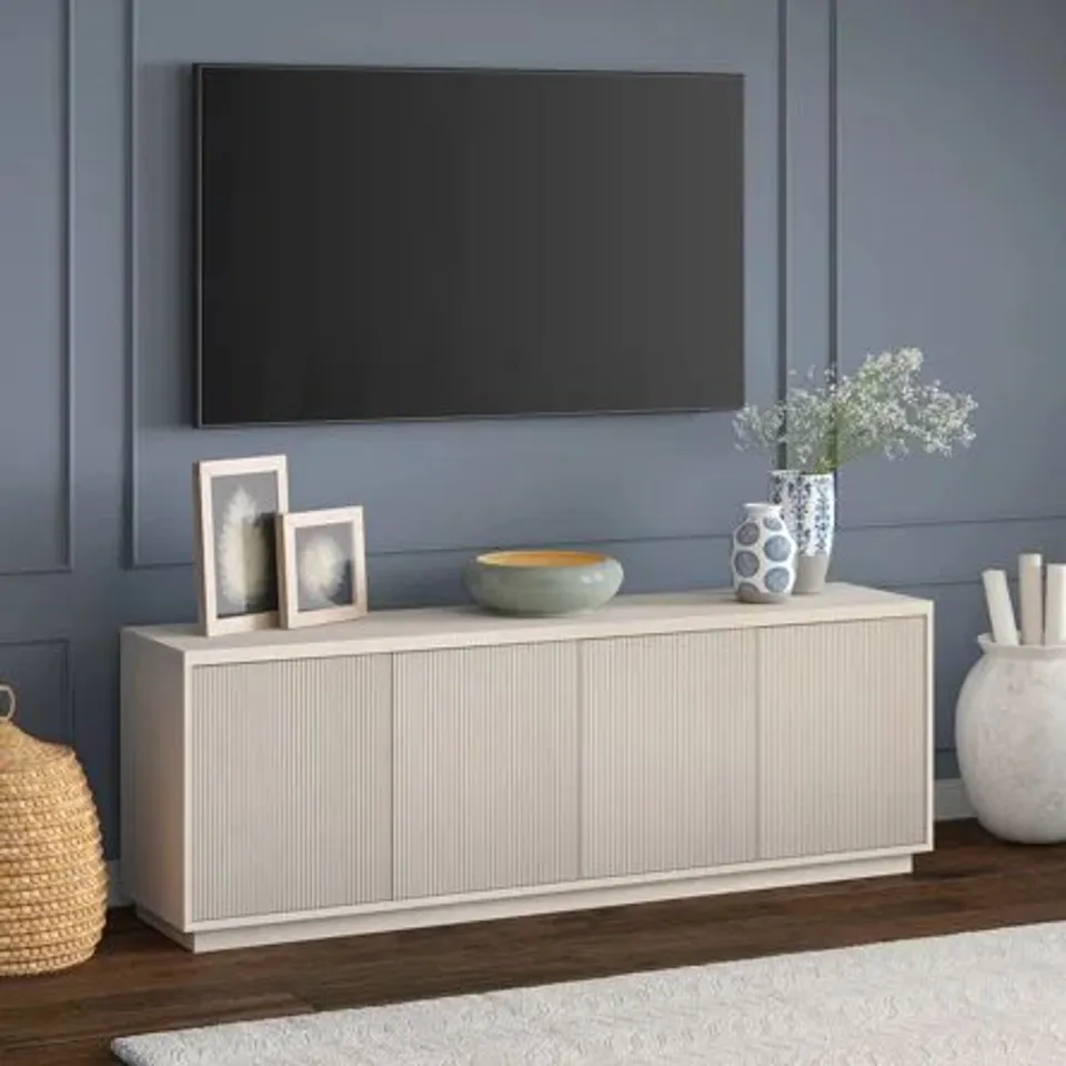 BOXED HANSON RECTANGULAR TV STAND FOR TVS UP TO 75" - BLACK (1 BOX)