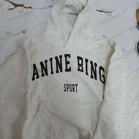 ANINIE BING HEATHER LIGHT GREY SOFT HOODIE - MEDIUM