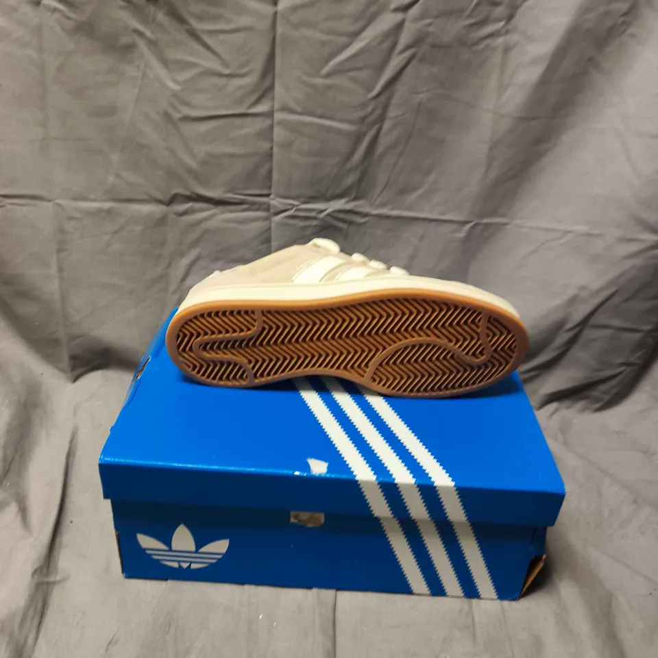 BOXED PAIR OF ADIDAS CREAM SHOES - SIZE 6 UK